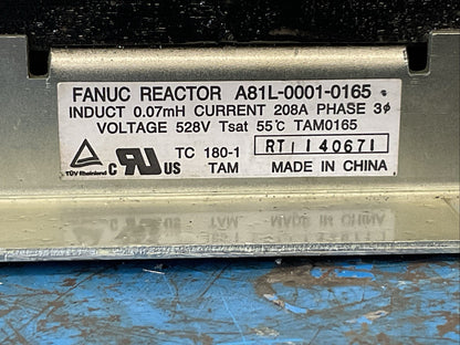 FANUC A81L-0001-0165 REACTOR INDUCT 0.07mH CURRENT 208A VOLTAGE 528V