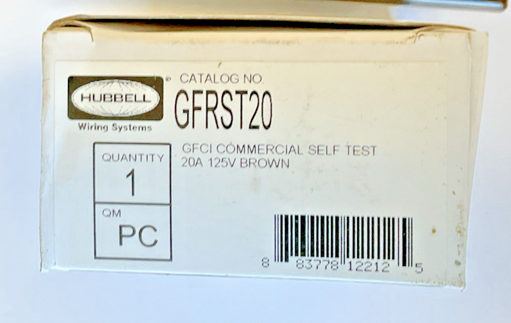 HUBBELL GFRST20 COMMERCIAL RECEPTACLE 20A 125V GFCI