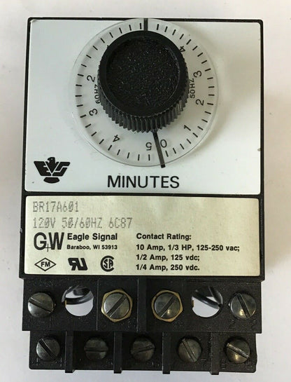 EAGLE SIGNAL BR17 A601 TIME DELAY RELAY 120V 50/60HZ
