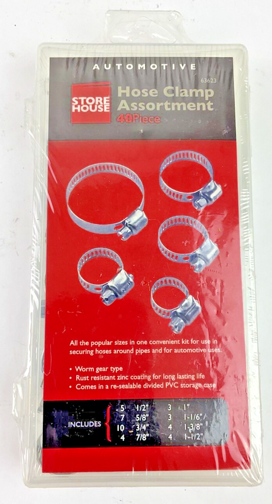 STORE HOUSE 63623 HOSE CLAMP ASSORTMENT 40PCS