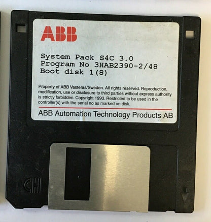 ABB SYSTEM PACK S4C 3.0 PROG.# 3HAB2390-2/48 BOOT DISCS 1-4