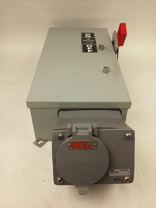 GE TH3362JRS, SAFETY SWITCH, MOD.10, 60A, 600VAC/250VDC, D16419  INTERLOCK RECEP