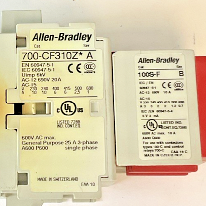 ALLEN BRADLEY 700S-CF620DJBC CONTACTOR SER.A | 700-CF310Z SER.A W/ 100S-F SER.B