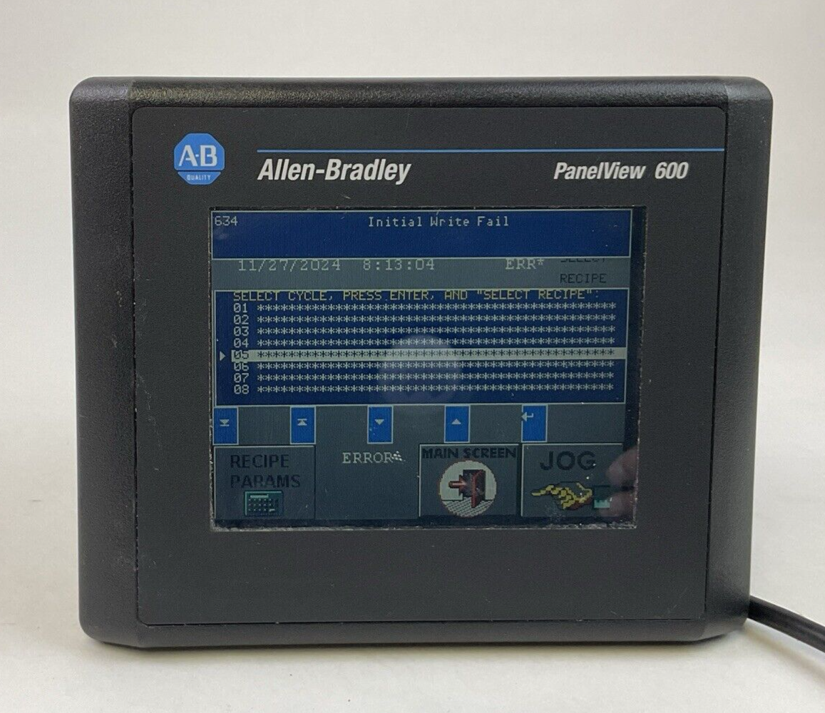 ALLEN BRADLEY 2711-T6C20L1 SER B REV F FRN 4.46 PANELVIEW 600 24VDC