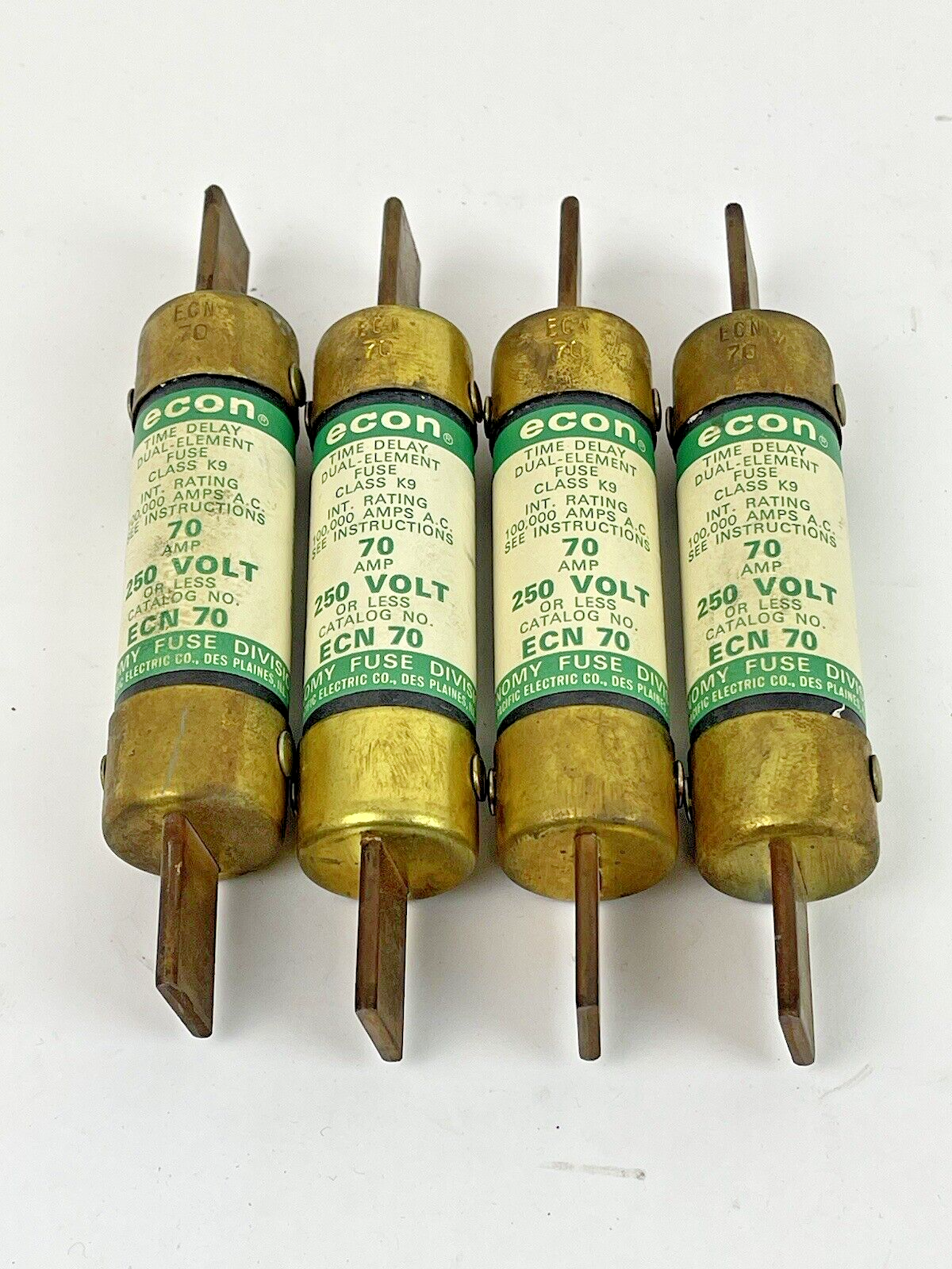 FEDERAL PACIFIC ELECTRIC COMPANY *LOT OF 4* - ECN 70 - ECON TIME DELAY D-E FUSE