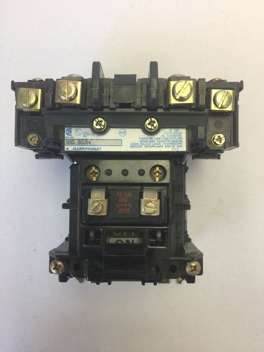 ALLEN BRADLEY 500L-BOJ94 AC LIGHTING CONTACTOR 30AMP 599-P01A CB236 COIL 115-120