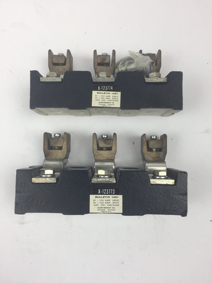ALLEN BRADLEY 1491 N323 FUSE BLOCK 100 AMP 250 OR 600 VOLT 3 POLE