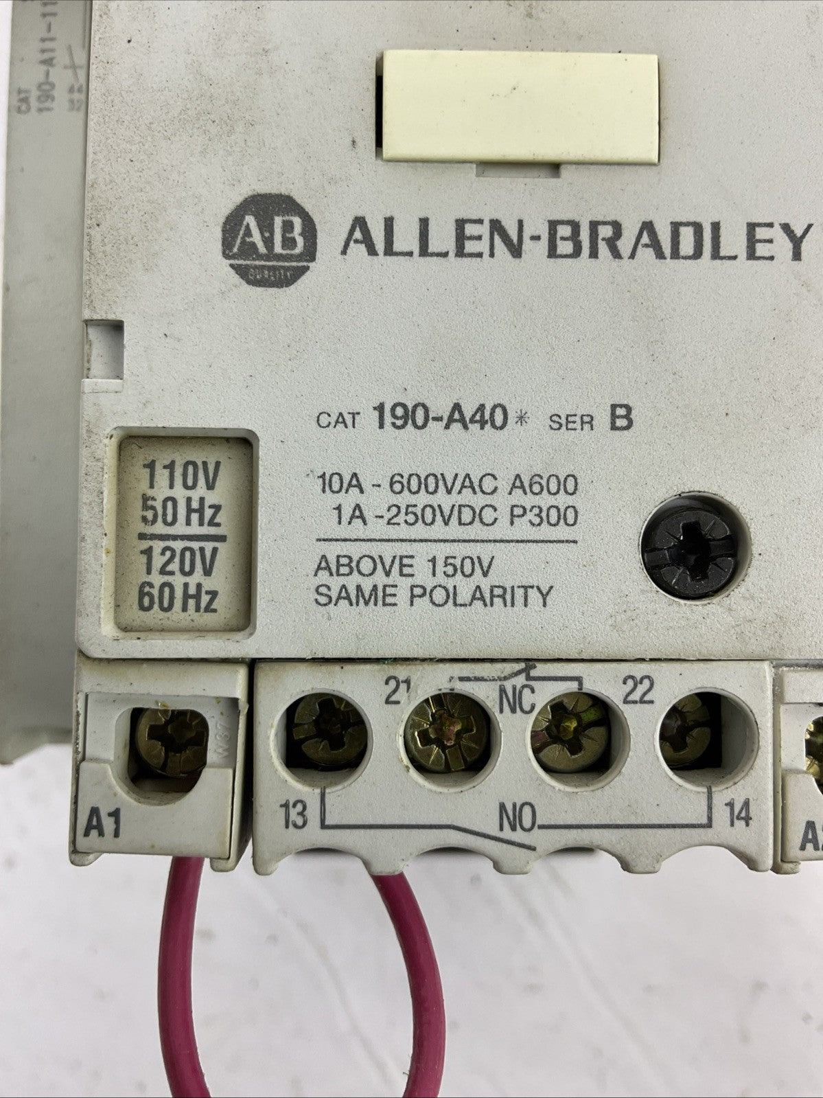 ALLEN BRADLEY STARTER 190-A40 120V COIL 190-P060 190-CPS40* 190-A11-11 190-T11-