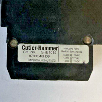 CUTLER HAMMER GHB1015 CIRCUIT BREAKER 277VAC 125VDC 15A ***LOTOF4***