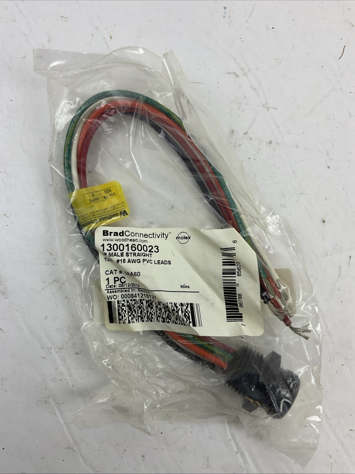 BRAD CONNECTIVITY 1300160023 5P MALE STRAIGHT CONNETOR 5AA60 (LOT OF 2)