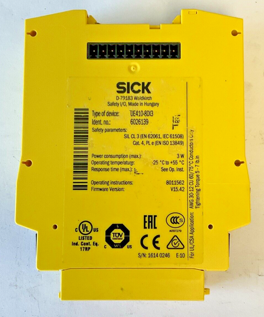 SICK UE410-8DI3 SAFETY RELAY EXPANSION MODULE 6026139