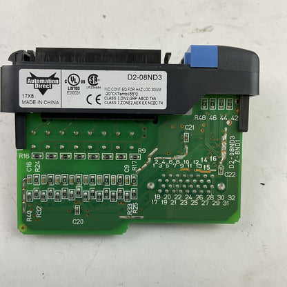 AUTOMATION DIRECT D2-08ND3 INPUT MODULE 12-24VDC MISSING PLASTIC COVER