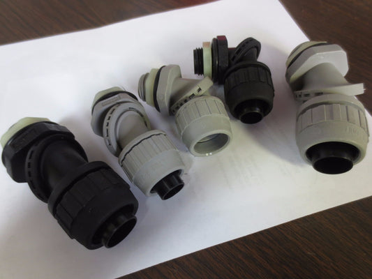 HUBBELL FLEX-TUBE CONNECTORS , VARIOUS SIZES, LOT of 5