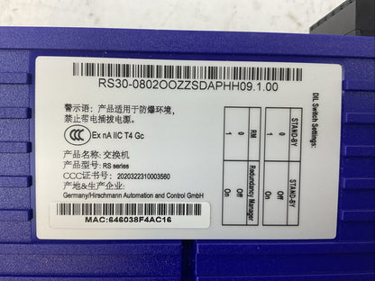 HIRSCHMANN RS30-0802OOZZSDAPHH09.1.00 RAIL SWITCH