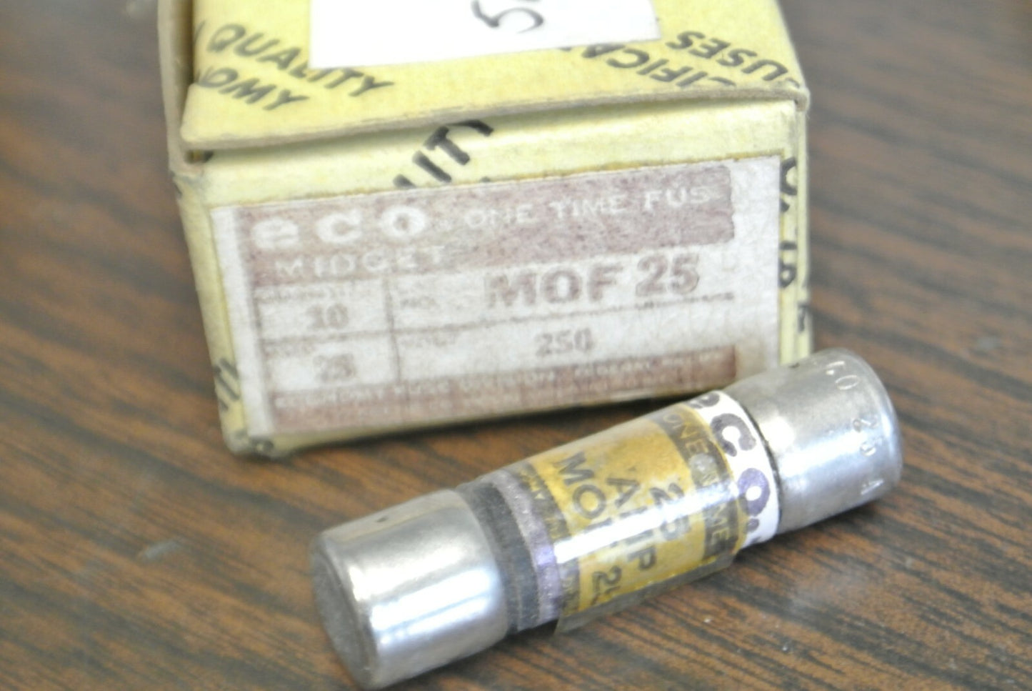 BOX of 10 / ECONOMY / FPE MOF-25 MIDGET ONE-TIME FUSE / 25A / 250V