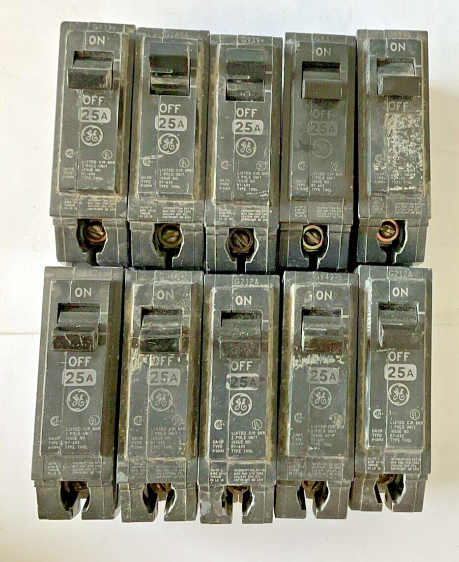 GE THQL1125 CIRCUIT BREAKER 25A TYPE THQL 120/240VAC ***LOTOF10***