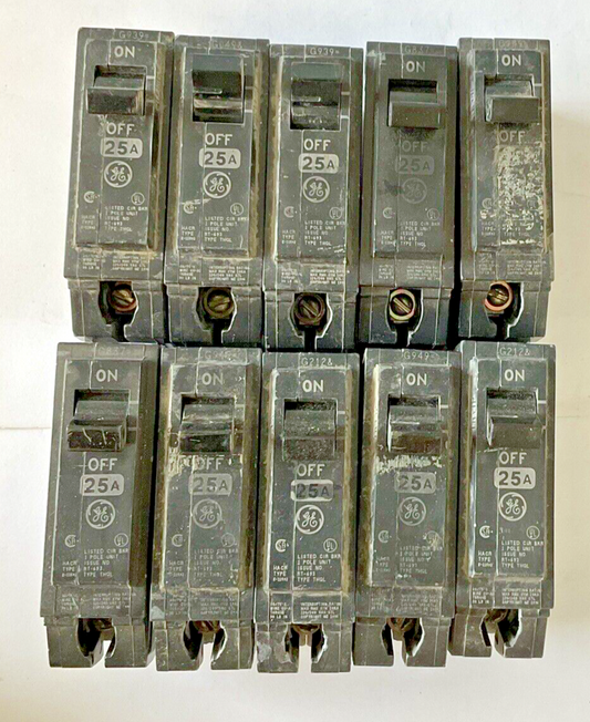GE THQL1125 CIRCUIT BREAKER 25A TYPE THQL 120/240VAC ***LOTOF10***