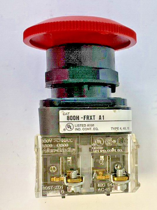 ALLEN BRADLEY 800H-FRXT PUSHBUTTON SER.F W/800T-XD1 SER. D & 800T-XD4 SER.E