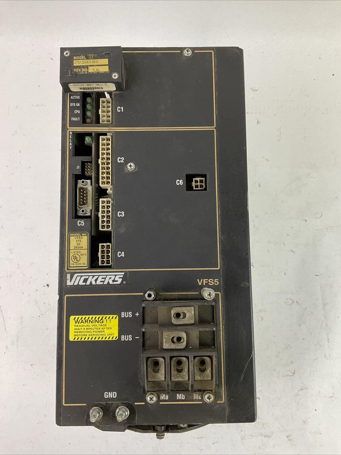 VICKERS VFS5 275 00 2604A POWER SUPPLY OUTPUT 230VAC 55AMP/PHASE INPUT 310VDC