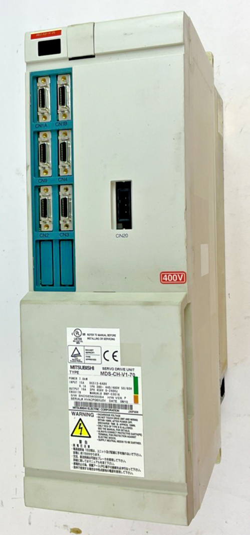 MITSUBISHI MDS-CH-V1-70 SERVO DRIVE UNIT 7KW 648V H/W VER.P 15A 240HZ