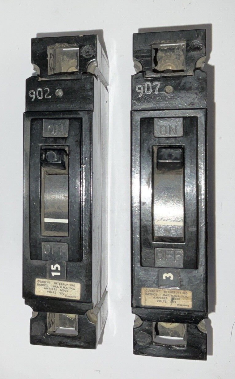 GENERAL ELECTRIC TEF113020 CIRCUIT BREAKER 20A 1POLE 277VAC 125VDC ***LOTOF2***