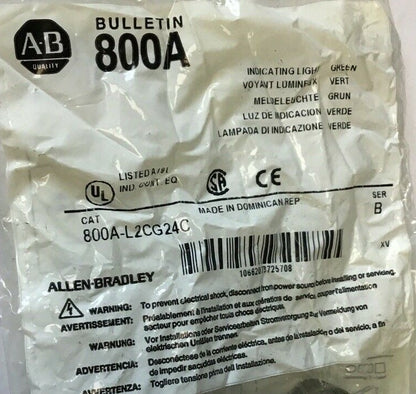ALLEN BRADLEY 800A-L2CG24C INDICATING LIGHT SER.B GREEN