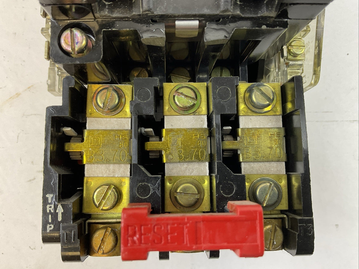SQUARE D 8536SBG2 SIZE 0 STARTER 600VAC 5HP B3.70 HEATERS 31041-400-42 COIL 120V