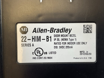ALLEN BRADLEY 22-HIM-B1 DOOR MOUNT BEZEL 5VDC 200mA