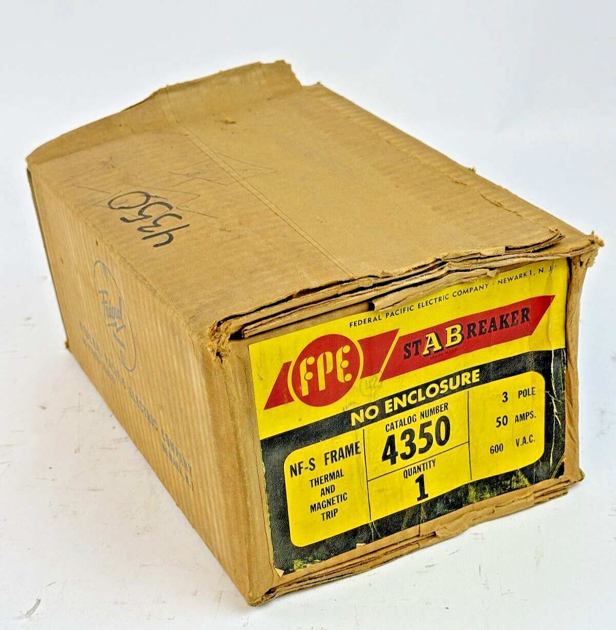 FPE FEDERAL PACIFIC - 4350- STAB CIRCUIT BREAKER - 3 POLE, 600 VAC, 50 A -NEW