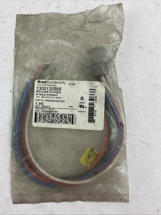 BRAD CONNECTIVITY 1300130595 1R6006A20A1202 6P MAIL STRAIGHT CABLE ASSEMBLY