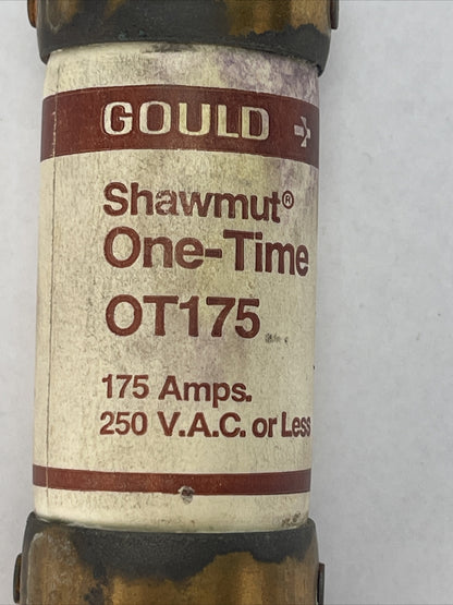 GOULD SHAWMUT OT175 ONE-TIME FUSE 175AMPS 250VAC (LOT OF 3)