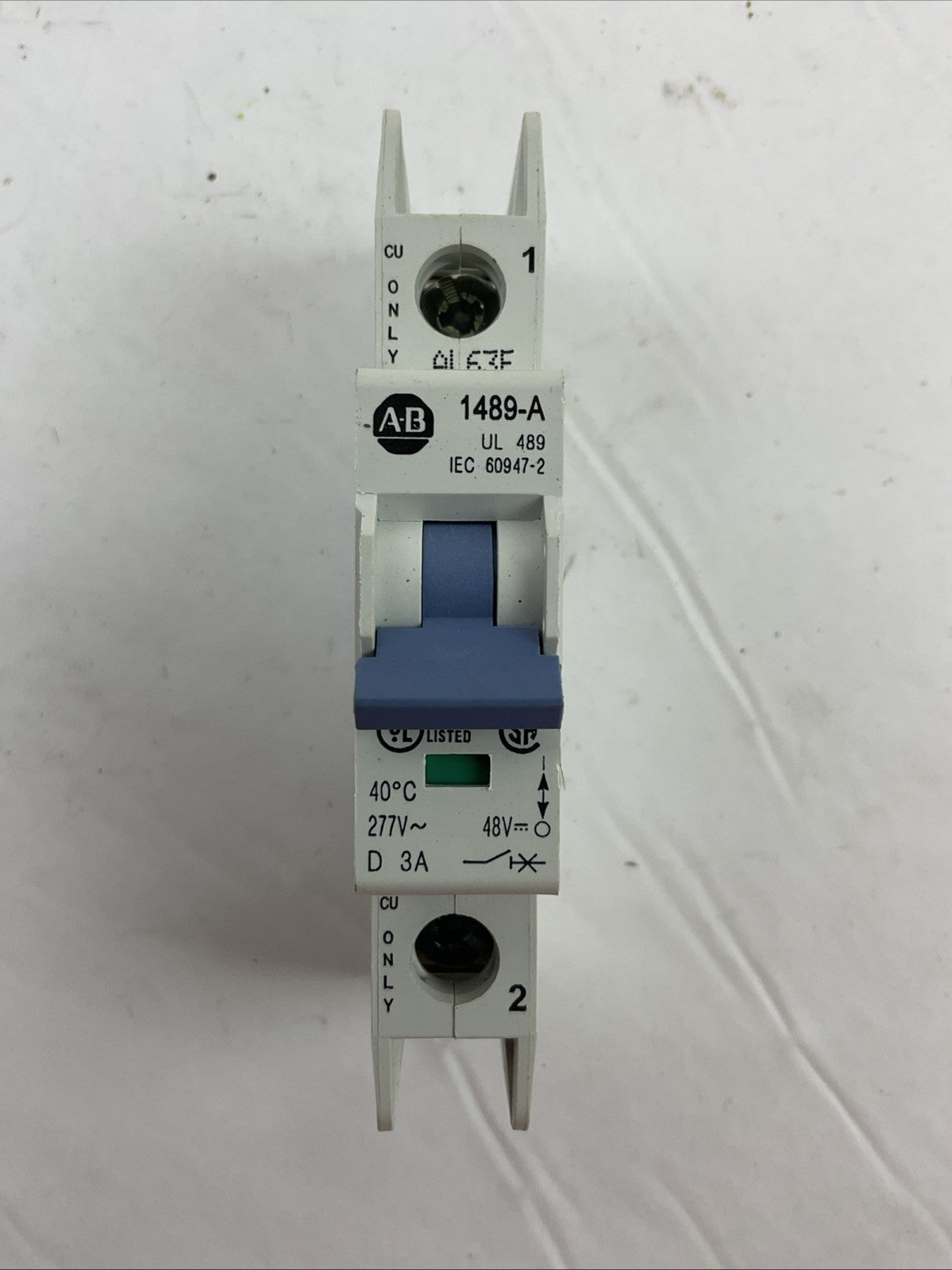 ALLEN BRADLEY 1489-A1D030 CIRCUIT BREAKER 1POLE 2A 277VAC SER A (LOT OF 3)