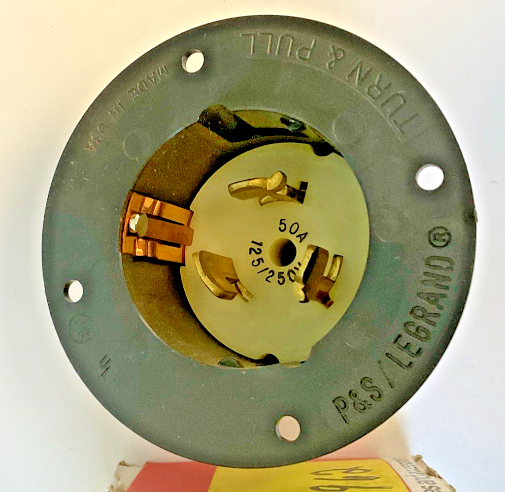 PASS & SYEMOUR CS6375 TURNLOK FLANGED INLET 50A 12/250V 3P 4W