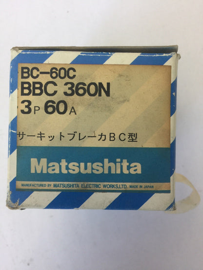MATSUSHITA BBC360N CIRCUIT BREAKER 60A 3 POLE 500VAC