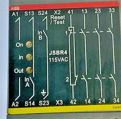 ABB 2TLA010002R0400 SAFETY RELAY 115VAC JSBR4