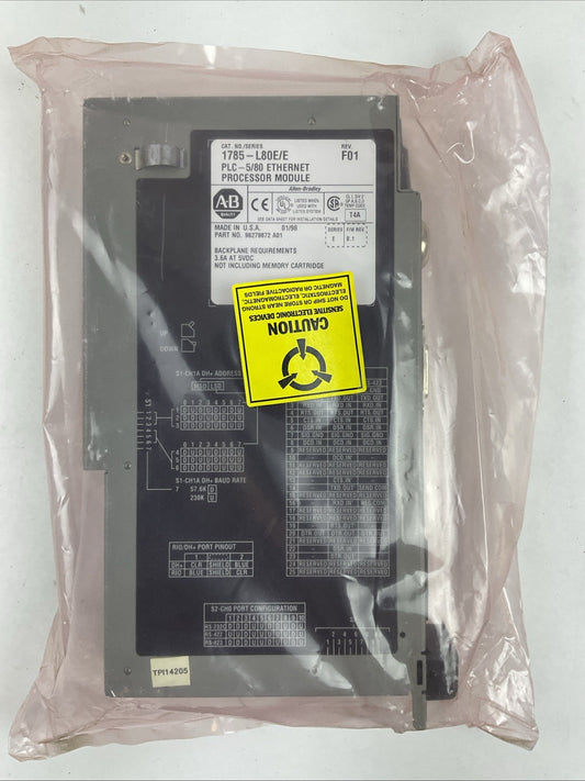 ALLEN BRADLEY 1785-L80E SER E REV F01 F/W REV B.1 PLC 5/80 ETHERNET PROCESSOR