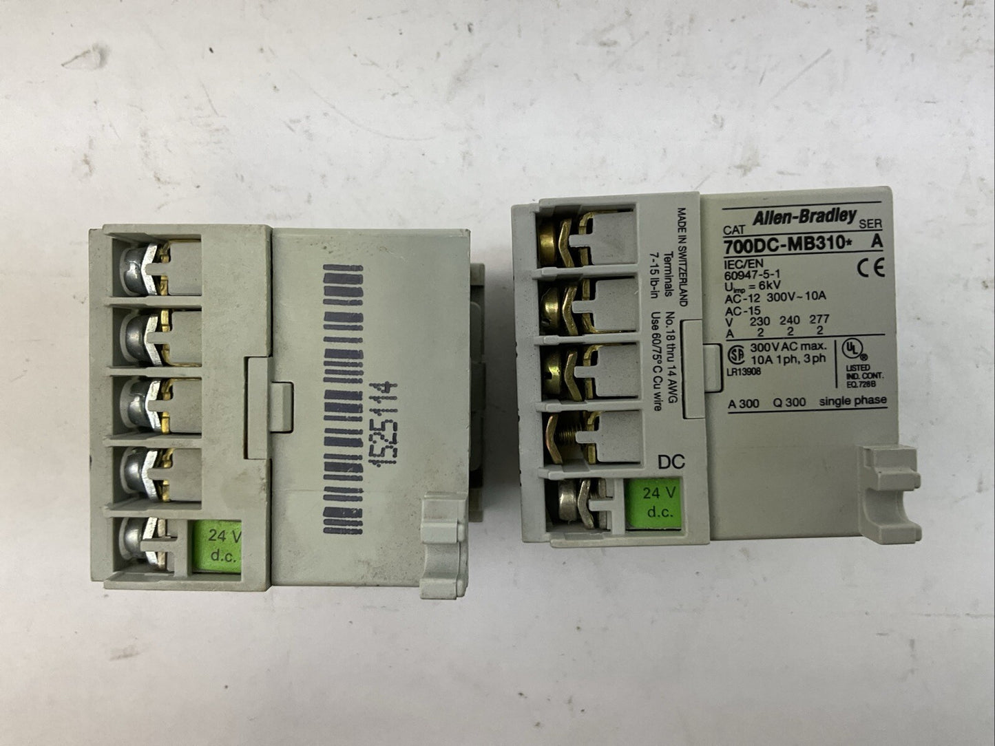 ALLEN BRADLEY 700DC-MB310* RELAY 300VAC 10A SER A (LOT OF 2)