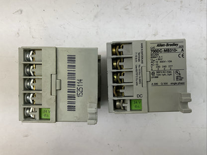ALLEN BRADLEY 700DC-MB310* RELAY 300VAC 10A SER A (LOT OF 2)
