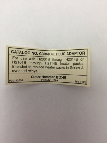 CUTLER HAMMER H2014A-3A 3 CLASS 20 SERIES B HEATER PACKS ASSEMBLED TO C306KAL1