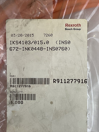 REXROTH R911277916 CABLE IKS4103/15,0 (INS0672-INK0448-INS0760) BOSCH GROUP