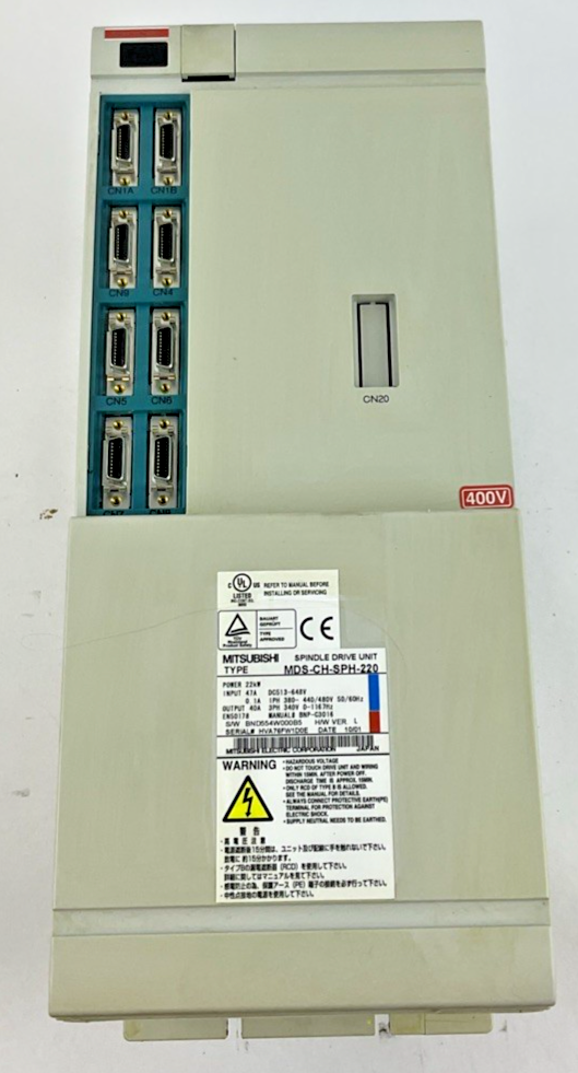 MITSUBISHI MDS-CH-SPH-220 SERVO DRIVE UNIT 22KW 1167HZ H/W VER.L 47A 648V