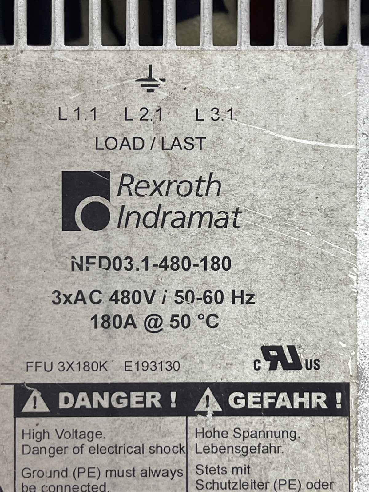 REXROTH INDRAMAT NFD03.1-480-180 INTERFACE FILTER 3 X AC 480V 50-60 HZ 180A