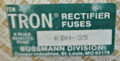 BOX of 10 / BUSSMANN / TRON KBH35 RECTIFIER FUSE / 500V / 35A / NEW SURPLUS