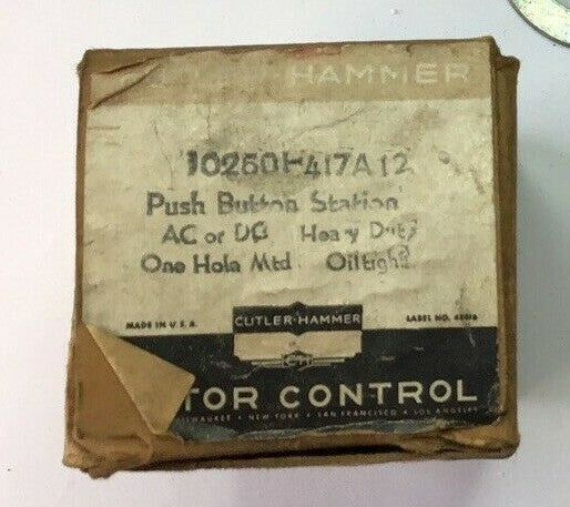 CUTLER HAMMER 10250H417A12 PUSH BUTTON STATION AC/DC HEAVY DUTY