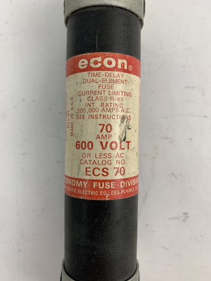 Economy Fuse ECS70 70A 600V Fuse "Lot of 3"