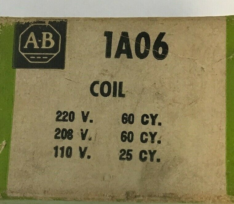 ALLEN BRADLEY 1A06 COIL 220V.60HZ/208V.60HZ/110V.25HZ