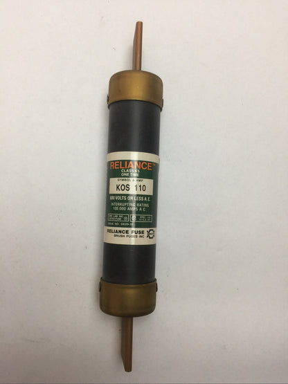 RELIANCE KOS110 CLASS K5 ONE TIME FUSE 110AMP 600VAC