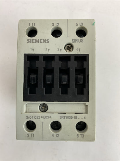 SIEMENS 3RT1035-1BB44 CONTACTOR 55A 600VAC 3PH 40HP COIL 24VDC