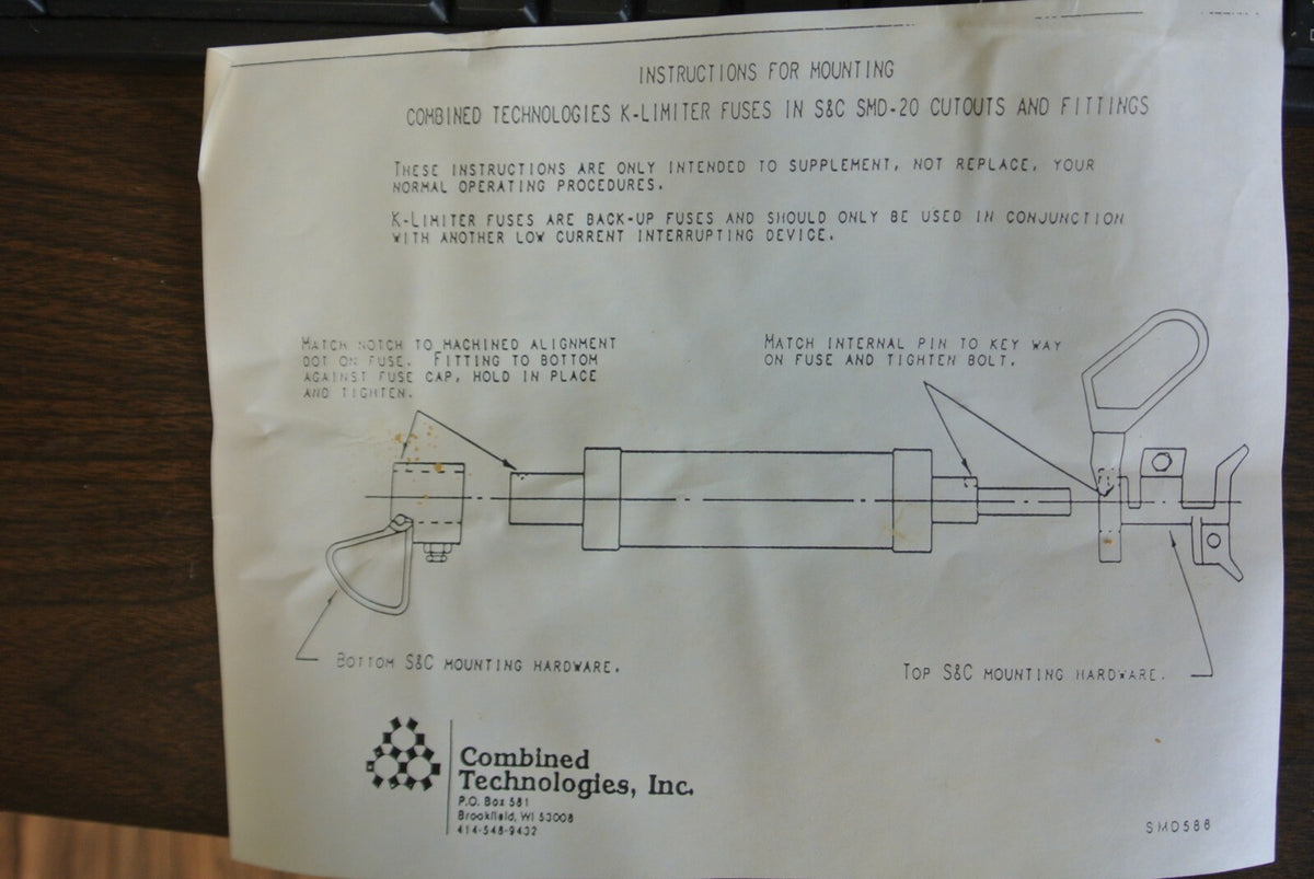 COMBINED TECHNOLOGIES 83K140 K-LIMITING FUSE / 1500A MIN. INT / NEW SURPLUS