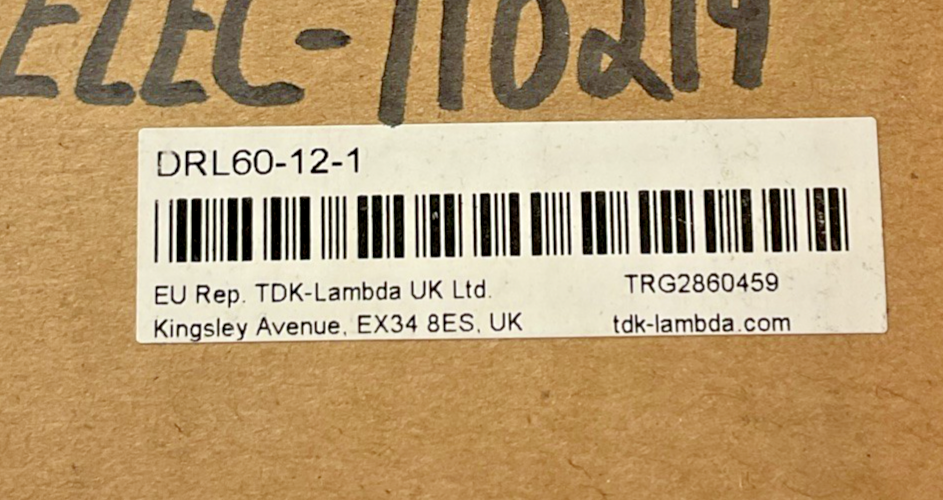 TDK-LAMBDA DRL60-12-1 POWER SUPPLY MODULE 240VAC 15VDC 50/60HZ 54W